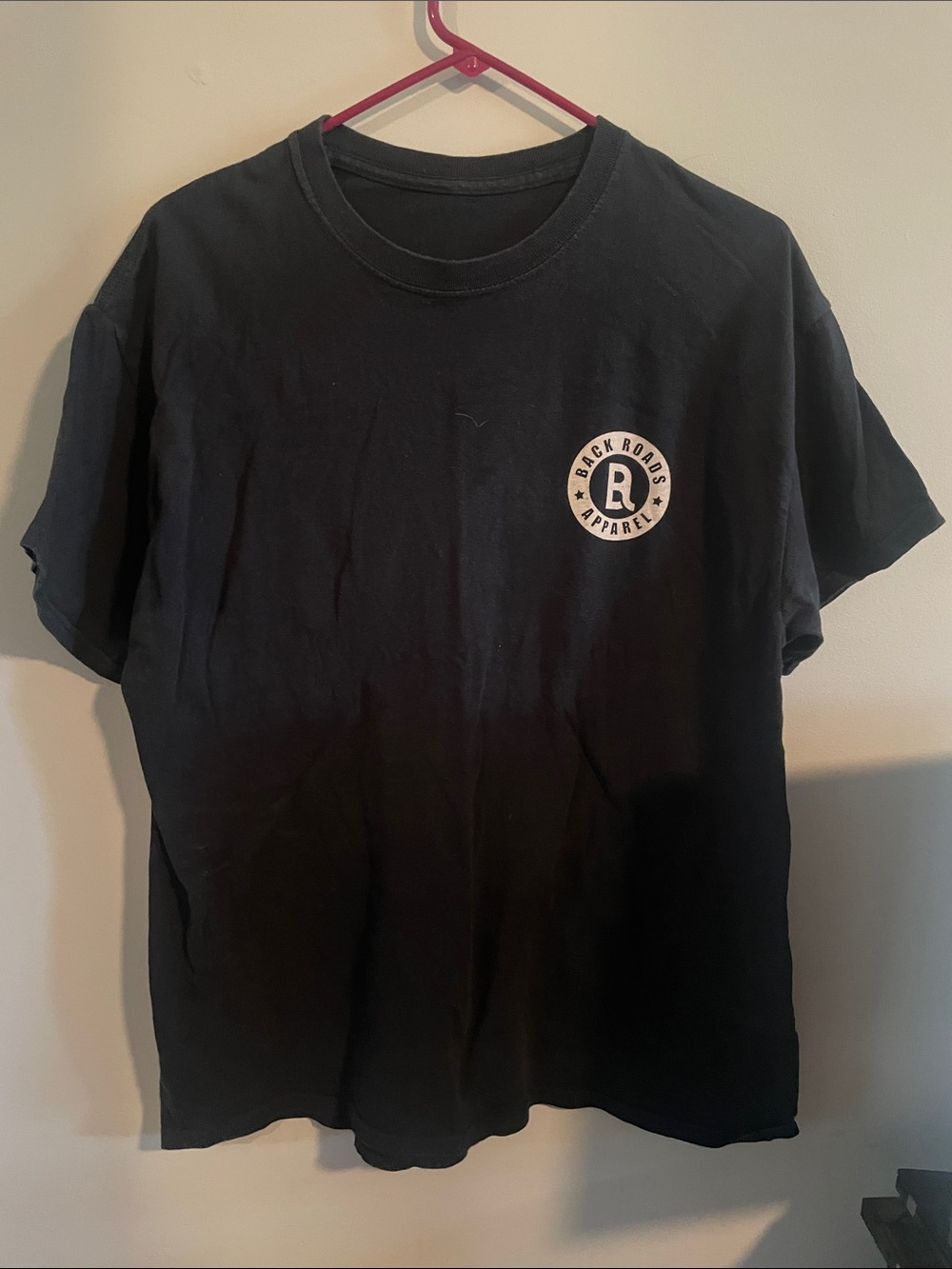 Gildan Black Short Sleeve Tee with Small White Chest Logo